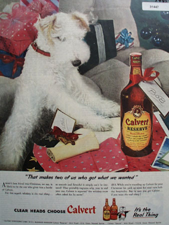 Calvert whiskey Present 1945 Ad