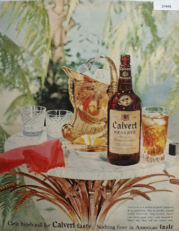 Calvert whiskey American Taste 1954 Ad