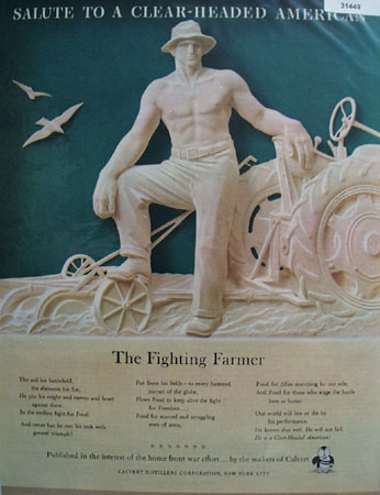 Calvert Salute to the Fighting Farmer 1944 Ad