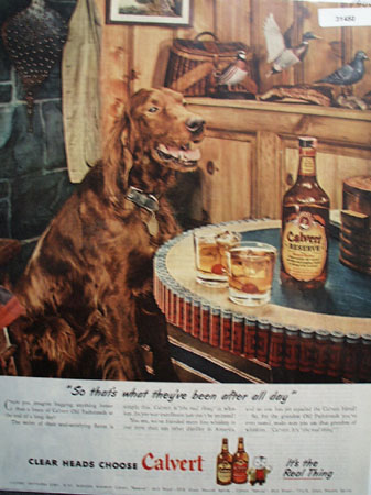 Calvert Whiskey Hunting 1945 Ad