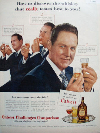 Calvert Reserve Whiskey Taste Test 1951 Ad