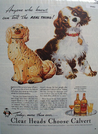Calvert Whiskey Real Thing 1944 Ad