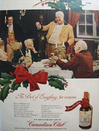 Canadian Club Whiskey Christmas 1945 Ad