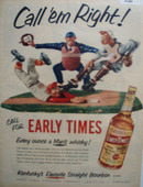 Early Times Mans Whiskey 1952 Ad