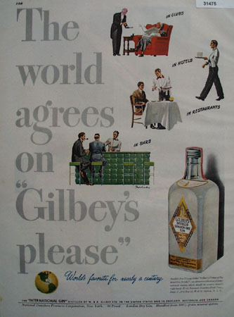 Gilbeys London Distilled Dry Gin 1947 Ad