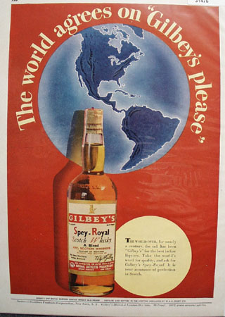 Gilbeys Spey Royal Scotch Whiskey 1948 Ad