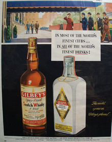 Gilbeys Distilled London Dry Gin 1950 Ad