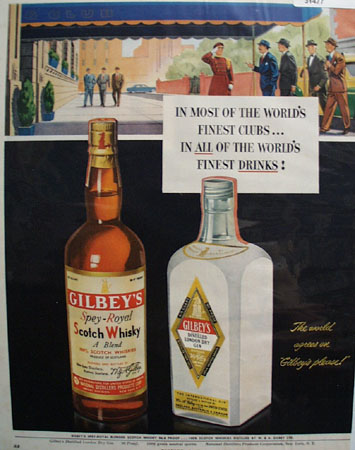 Gilbeys Distilled London Dry Gin 1950 Ad