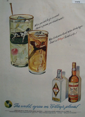 Giblelys Scotch and Gin 1949 Ad