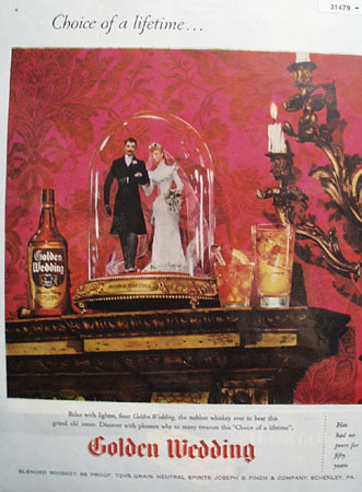Golden wedding Blended Whiskey 1945 Ad