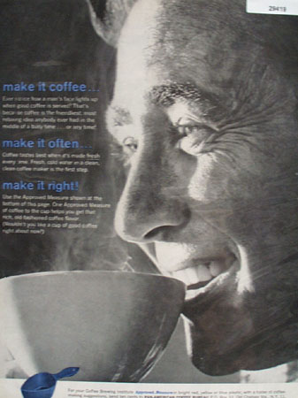 Pan American Coffee Bureau Make It Coffee Ad 1961