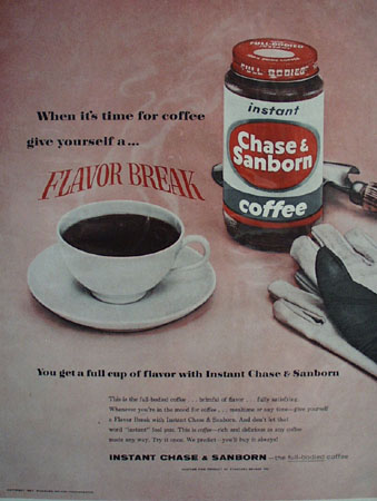 Chase And Sanborn Coffee Flavor Break Ad 1957