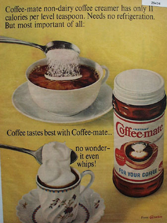 Coffee Mate It Even Whips Ad 1965