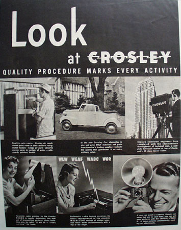 Crosley Quality Procedure Ad 1939