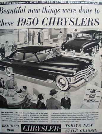 Chrysler Beautiful Things Were Done Ad 1950