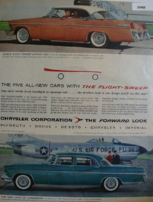 Chrysler Cars With Flight Sweep Ad 1955