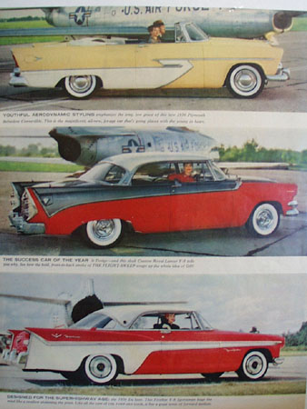 Chrysler Cars With Flight Sweep Ad 1955