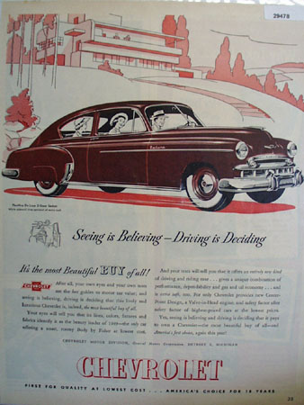 Chevrolet Seeing is Believing Ad 1949