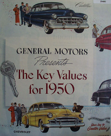 General Motors Presents Key Values For 1950 Ad 1950