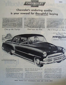 Chevrolet Reward For Thoughtful Buying Ad 1951