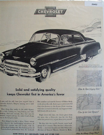Chevrolet First In Americas Favor Ad 1951