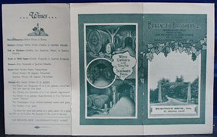 Beringer Brothers Wine Cookbook 20th Century
