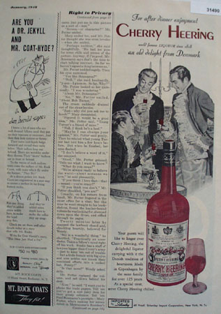 Cherry Heering World Famous Liqueur 1948 Ad