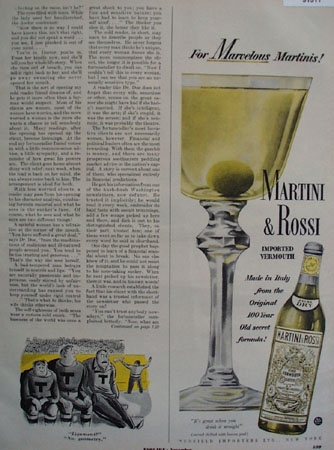 Martini and Rossi Imported Vermouth 1949 Ad