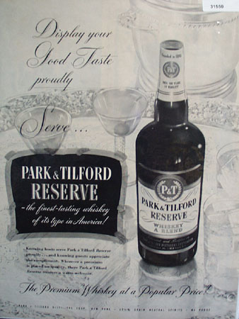 Park and Tilford Reserve Whiskey 1951 Ad