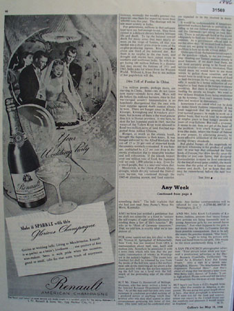 Renault Champagne Wedding Party 1946 AD