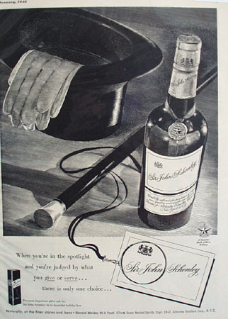 Sir John Schenley Whiskey Mark of Merit 1948 Ad