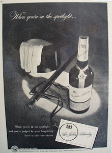 Sir John Schenley Whiskey Spotlight 1948 Ad