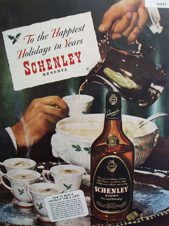 Schenley Whiskey Tom and Jerry 1945 Ad