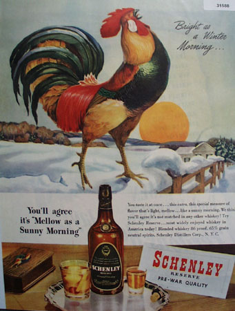 Schenley Whiskey Sunny Winter Morning 1946 Ad