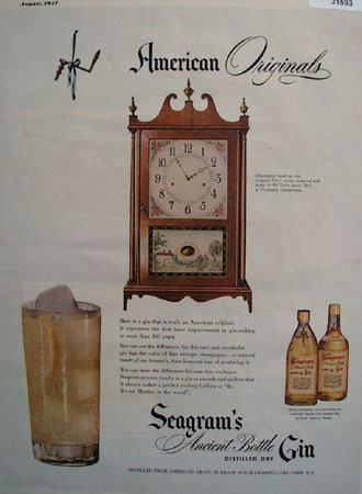 Seagrams Gin Terry Clock 1947 Ad
