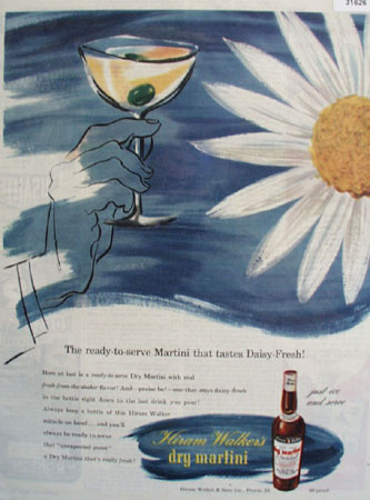 Hiram Walkers Dry Martini Daisy Fresh 1946 Ad