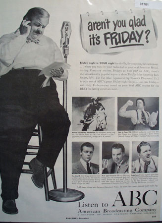 American Broadcasting Co. ABC Fat Man 1949 Ad