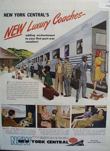 New York Central Luxury Coach 1946 Ad