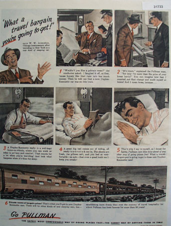 Pullman Co. W.W. Johnston Chicago Businessman 1946 Ad