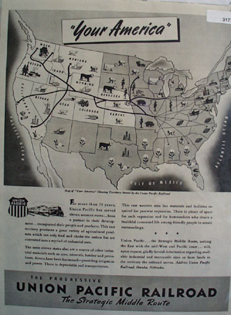 Union Pacific Railroad Your America 1945 Ad