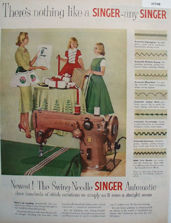 Singer Swing Needle Sewing Machine 1955 Ad