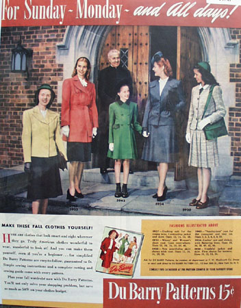Du Barry Patterns For Fall Clothes 1944 Ad