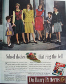 Du Barry Patterns School Clothes 1944 Ad