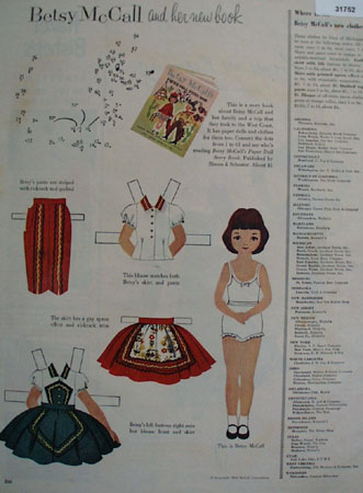 McCall Corporation Betsy McCall Book 1954 Ad