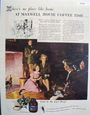 Maxwell House Coffee Home on Leave 1945 Ad