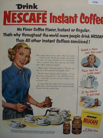 Nestles Nescafe Instant Coffee 1952 Ad