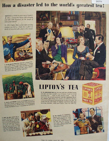 Lipton Tea Worlds greatest Tea 1938 Ad