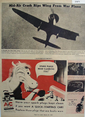 AC Spark Plug and Spark Plug Cleaning Station 1938 Ad