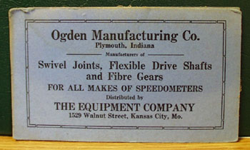 Ogden Manufacturing Co Advertising Ink Blotter