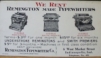 Remington Typewriter Advertising Ink Blotter